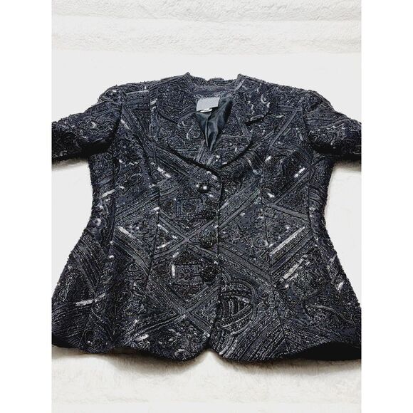 Vintage DeWilde Koos New York Sequin & Seed Bead Jacket Women's Size 14 - Picture 9 of 12